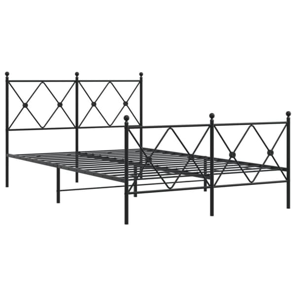 vidaXL Sengeramme i metall med hode- og fotgavl svart 120x200 cm