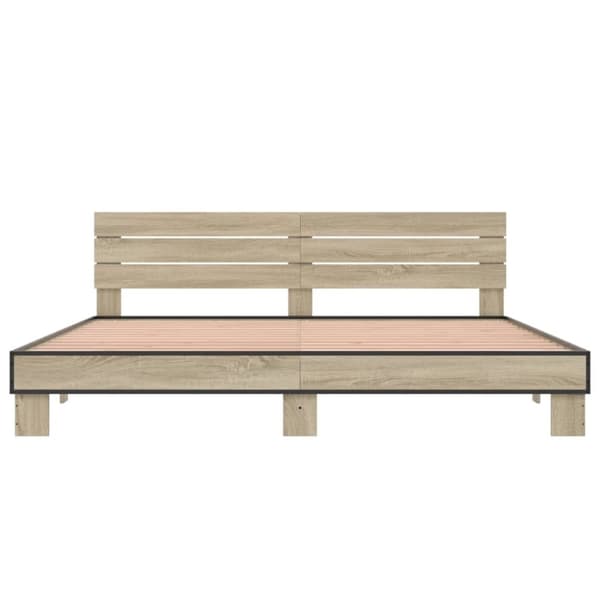 vidaXL Sengeramme sonoma eik 180x200 cm konstruert tre og metall