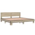 Miniatyrbilde 1 av 9: vidaXL Sengeramme sonoma eik 180x200 cm konstruert tre og metall