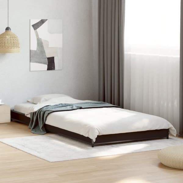 vidaXL Sengeramme svart 90x190 cm konstruert tre og metall