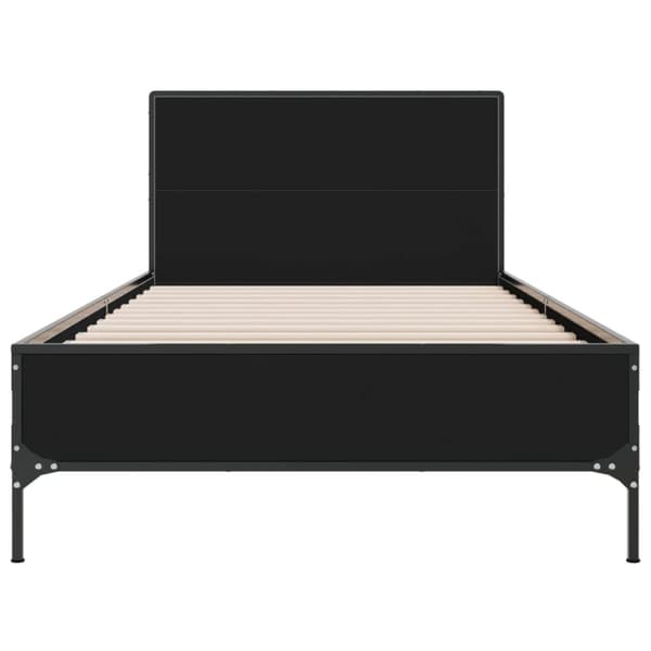vidaXL Sengeramme svart 75x190 cm konstruert tre og metall