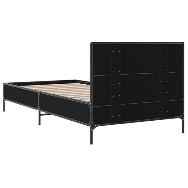 vidaXL Sengeramme svart 75x190 cm konstruert tre og metall