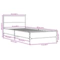 Miniatyrbilde 8 av 9: vidaXL Sengeramme svart 75x190 cm konstruert tre og metall