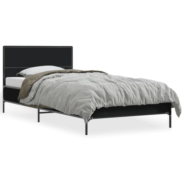 vidaXL Sengeramme svart 75x190 cm konstruert tre og metall