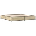 Miniatyrbilde 1 av 9: vidaXL Sengeramme sonoma eik 160x200 cm konstruert tre og metall