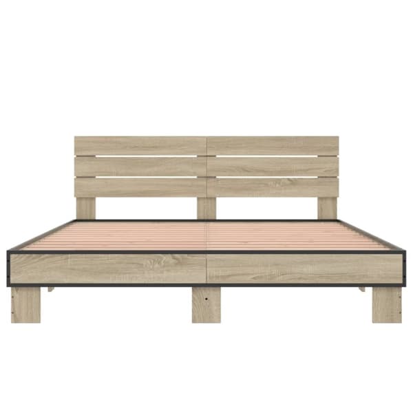 vidaXL Sengeramme sonoma eik 160x200 cm konstruert tre og metall