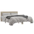 Miniatyrbilde 9 av 9: vidaXL Sengeramme sonoma eik 160x200 cm konstruert tre og metall