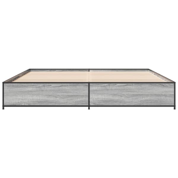 vidaXL sengestel 200x200 cm konstrueret træ og metal grå sonoma-eg