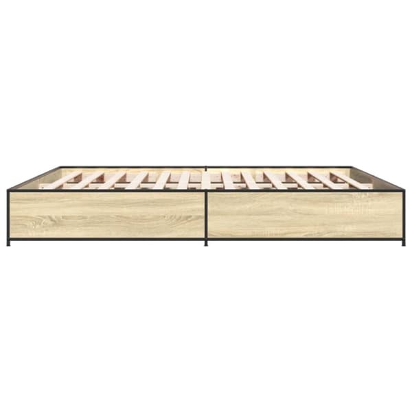 vidaXL sengestel 160x200 cm konstrueret træ og metal sonoma-eg