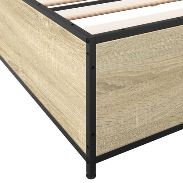 vidaXL sengestel 160x200 cm konstrueret træ og metal sonoma-eg