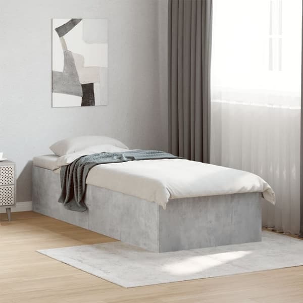 vidaXL sengeramme 90x190 cm konstrueret træ betongrå
