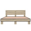 Miniatyrbillede 3 af 9: vidaXL sengestel 160x200 cm konstrueret træ og metal sonoma-eg