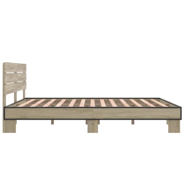 vidaXL sengestel 160x200 cm konstrueret træ og metal sonoma-eg