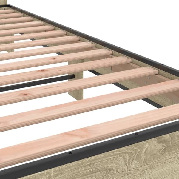 vidaXL sengestel 160x200 cm konstrueret træ og metal sonoma-eg