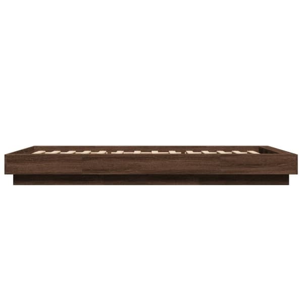 vidaXL sengeramme 90x190 cm konstrueret træ brun egetræsfarve