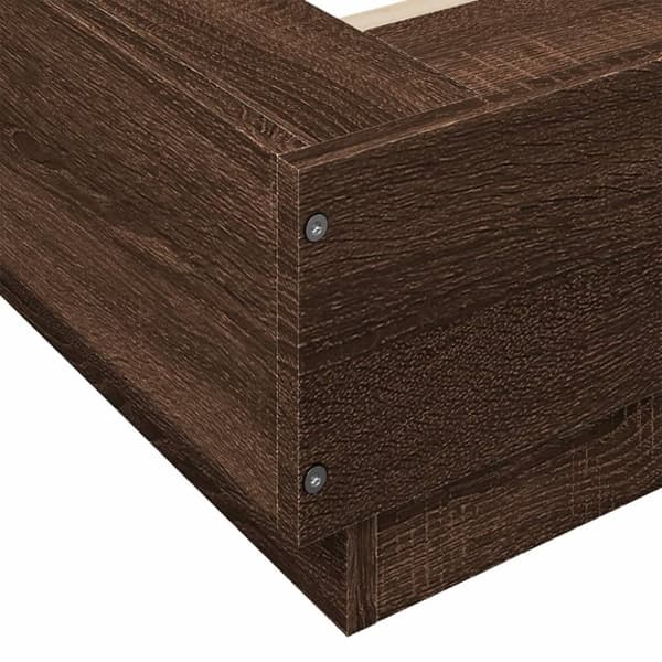 vidaXL sengeramme 90x190 cm konstrueret træ brun egetræsfarve