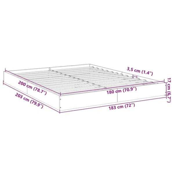 vidaXL sengestel 180x200 cm konstrueret træ sonoma-eg