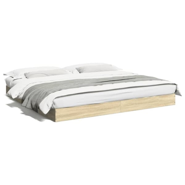 vidaXL sengestel 180x200 cm konstrueret træ sonoma-eg