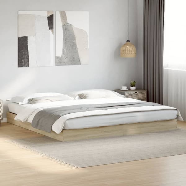 vidaXL sengestel 180x200 cm konstrueret træ sonoma-eg