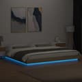 Miniatyrbilde 4 av 11: vidaXL Sengeramme med LED-lys sonoma eik 200x200 cm konstruert tre