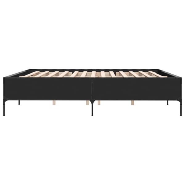 vidaXL Sengeramme svart 200x200 cm konstruert tre og metall