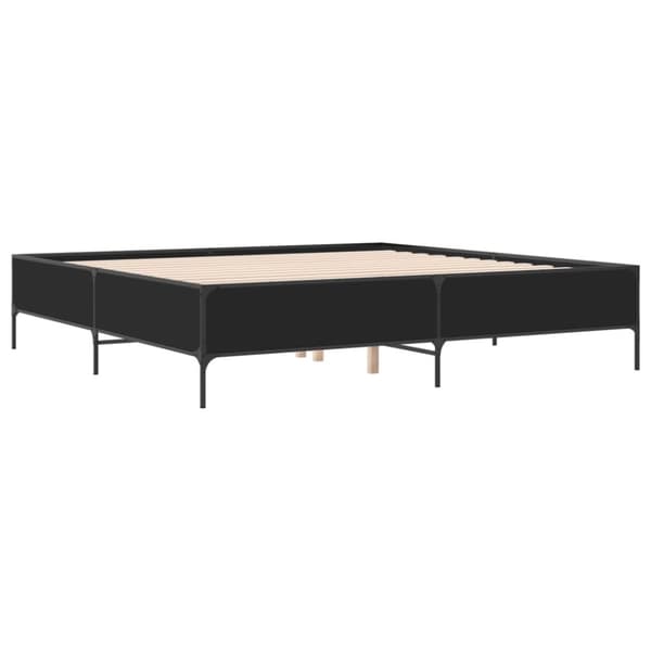 vidaXL Sengeramme svart 200x200 cm konstruert tre og metall