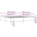 Miniatyrbilde 8 av 9: vidaXL Sengeramme svart 200x200 cm konstruert tre og metall