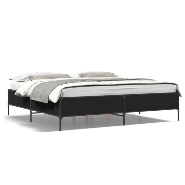 vidaXL Sengeramme svart 200x200 cm konstruert tre og metall
