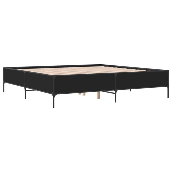 vidaXL Sengeramme svart 200x200 cm konstruert tre og metall
