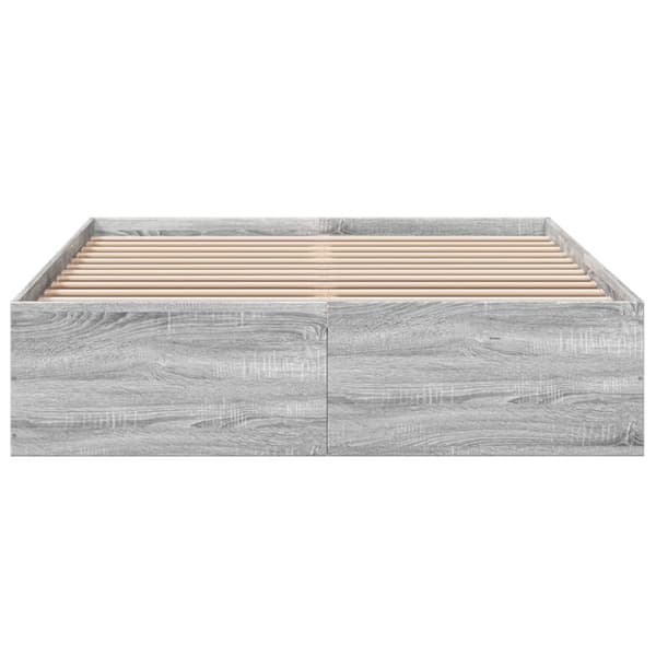 vidaXL Sengeramme grå sonoma 120x190 cm konstruert tre