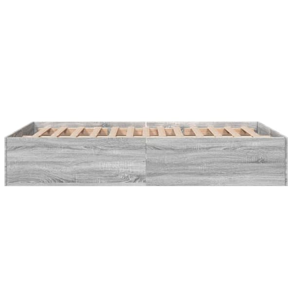 vidaXL Sengeramme grå sonoma 120x190 cm konstruert tre