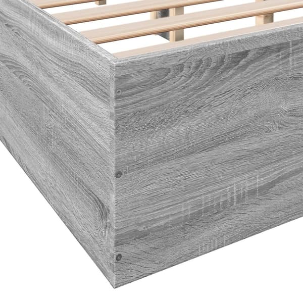 vidaXL Sengeramme grå sonoma 120x190 cm konstruert tre