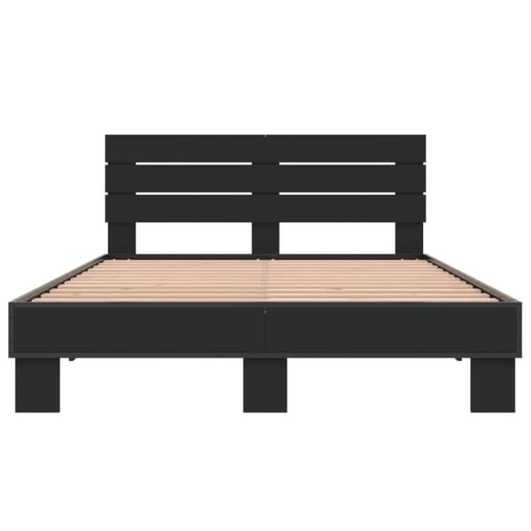 vidaXL Sängynrunko musta 120x200 cm tekninen puu ja metalli