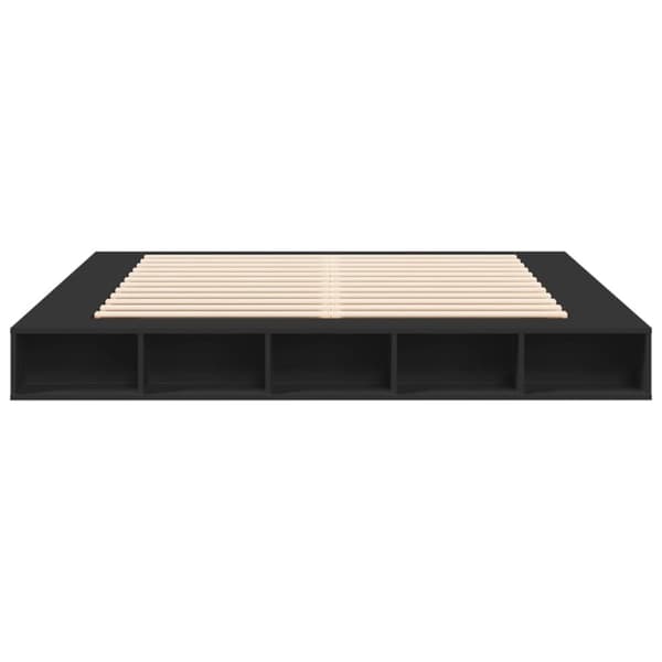 vidaXL Sängynrunko musta 200x200 cm tekninen puu