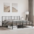 Miniatyrbilde 2 av 10: vidaXL Sengeramme i metall med hode- og fotgavl svart 183x213 cm