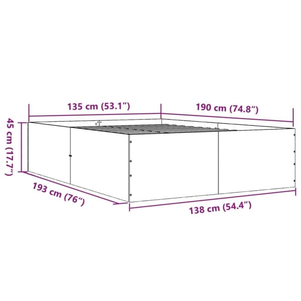 vidaXL Sengeramme hvit 135x190 cm konstruert tre