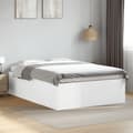 Miniatyrbilde 2 av 10: vidaXL Sengeramme hvit 135x190 cm konstruert tre