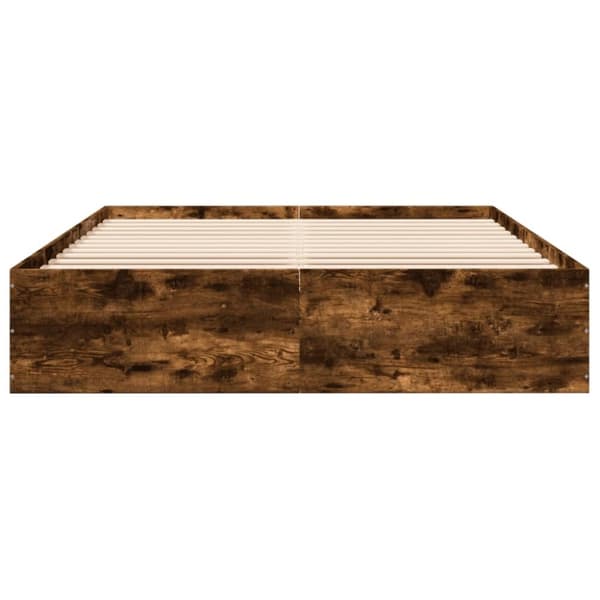vidaXL Sengeramme røkt eik 150x200 cm konstruert tre