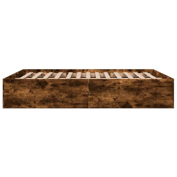 vidaXL Sengeramme røkt eik 150x200 cm konstruert tre