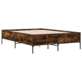 Miniatyrbilde 5 av 9: vidaXL Sengeramme røkt eik 150x200 cm konstruert tre og metall