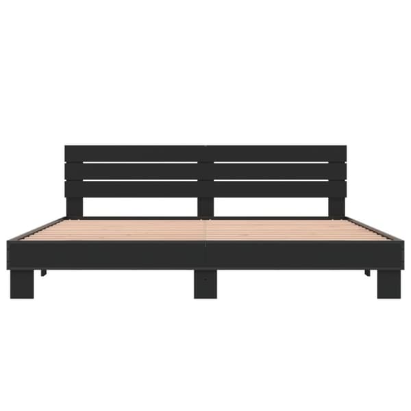 vidaXL Sengeramme svart 200x200 cm konstruert tre og metall