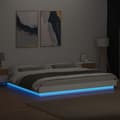Miniatyrbilde 4 av 11: vidaXL Sengeramme med LED-lys hvit 200x200 cm konstruert tre