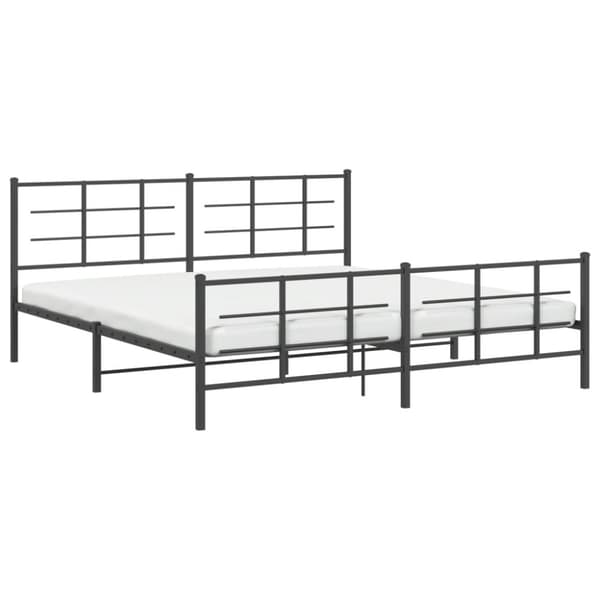 vidaXL sengeramme med sengegavl og fodgærde 183x213 cm metal sort