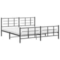 Miniatyrbillede 3 af 10: vidaXL sengeramme med sengegavl og fodgærde 183x213 cm metal sort