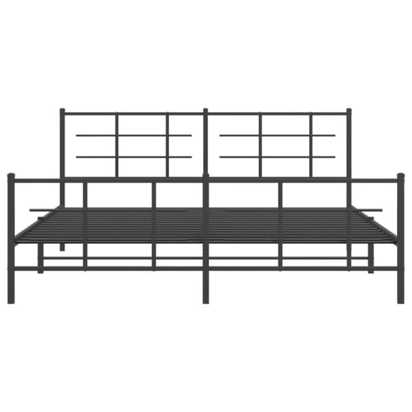 vidaXL sengeramme med sengegavl og fodgærde 183x213 cm metal sort