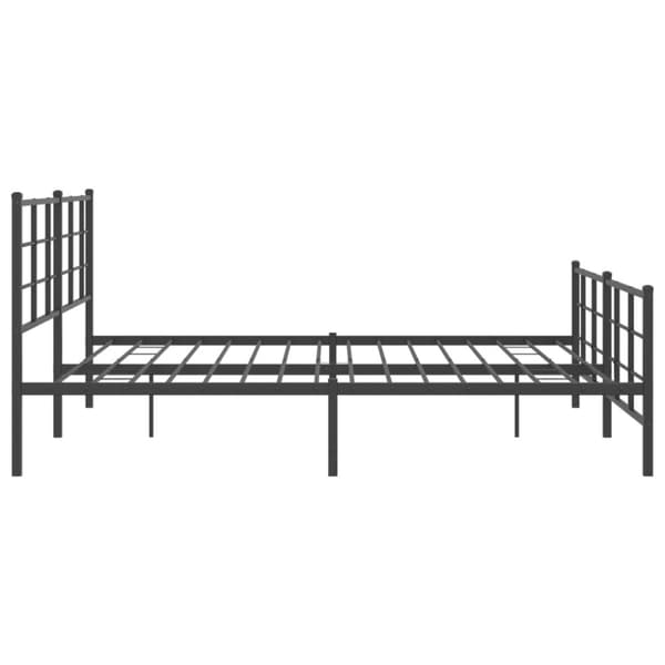 vidaXL sengeramme med sengegavl og fodgærde 183x213 cm metal sort