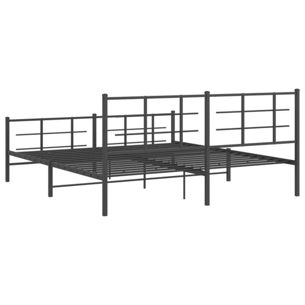vidaXL sengeramme med sengegavl og fodgærde 183x213 cm metal sort