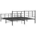 Miniatyrbillede 6 af 10: vidaXL sengeramme med sengegavl og fodgærde 183x213 cm metal sort