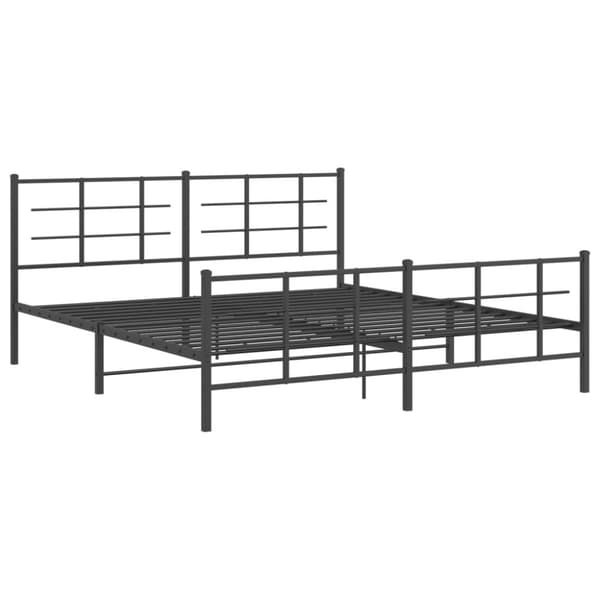 vidaXL sengeramme med sengegavl og fodgærde 183x213 cm metal sort