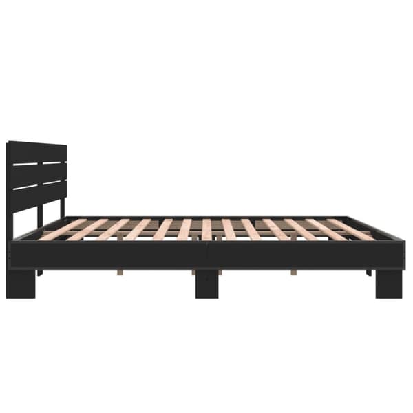 vidaXL sengestel 200x200 cm konstrueret træ og metal sort